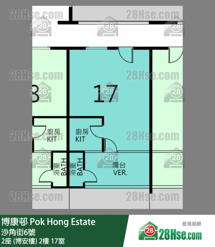博康邨 2座 (博安樓)2樓 17室 平面圖