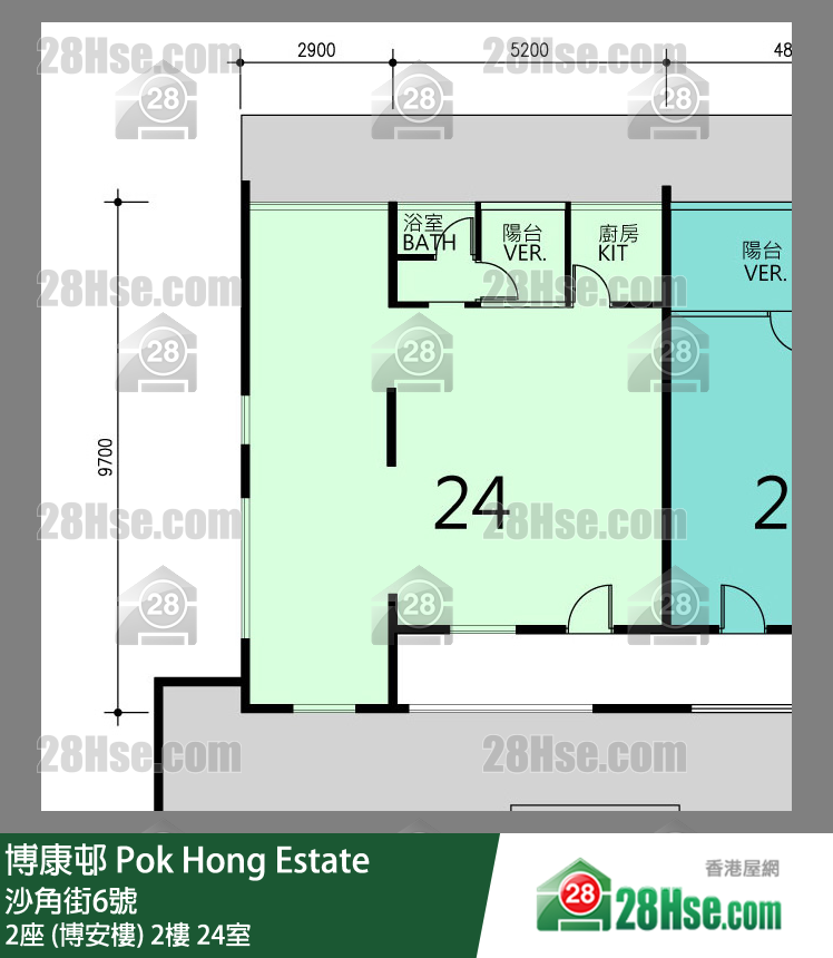 博康邨 2座 (博安樓)2樓 24室 平面圖