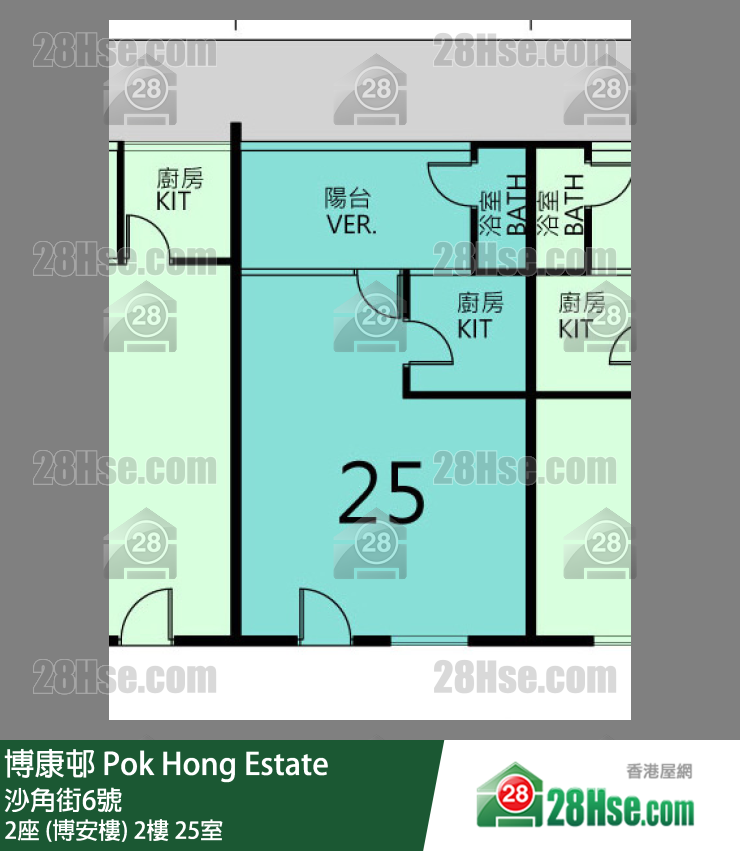 博康邨 2座 (博安樓)2樓 25室 平面圖