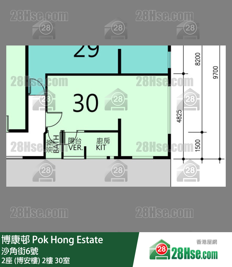 博康邨 2座 (博安樓)2樓 30室 平面圖
