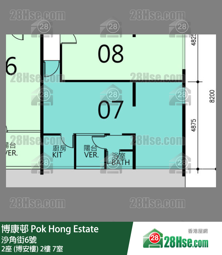博康邨 2座 (博安樓)2樓 7室 平面圖