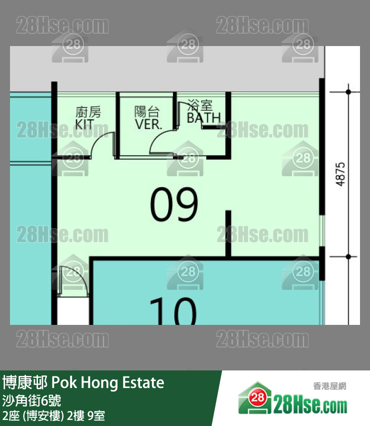 博康邨 2座 (博安樓)2樓 9室 平面圖