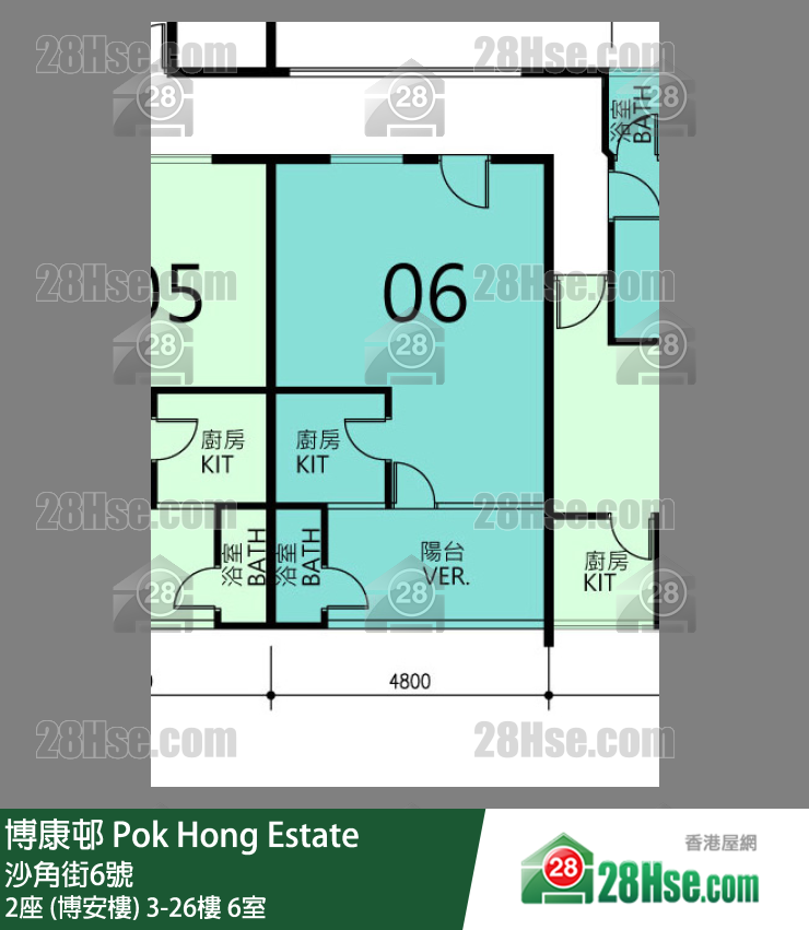 博康邨 2座 (博安樓)20樓 6室 平面圖