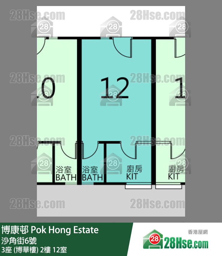 博康邨 3座 (博華樓)2樓 12室 平面圖
