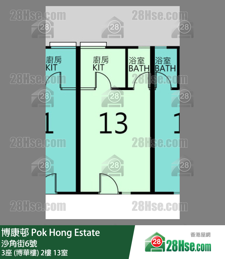 博康邨 3座 (博華樓) 2樓 13室 平面圖