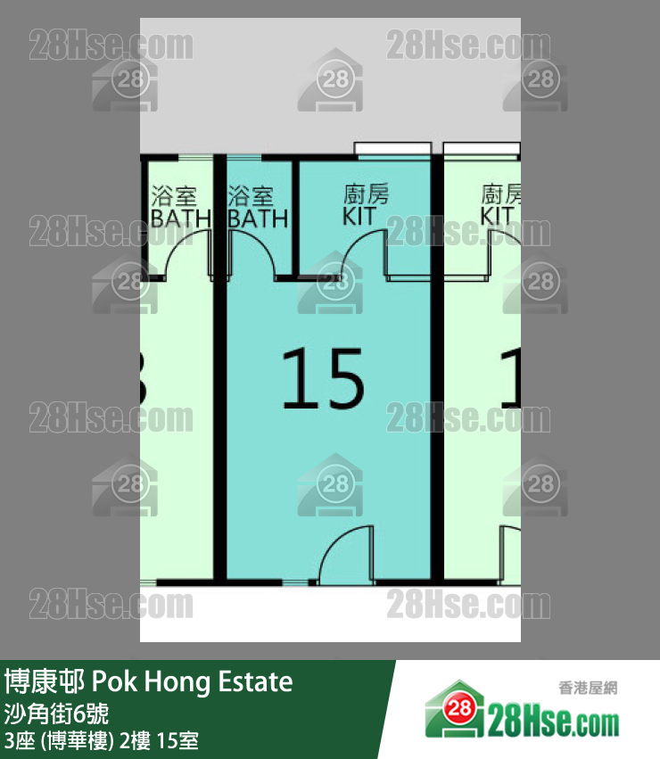 博康邨 3座 (博華樓)2樓 15室 平面圖