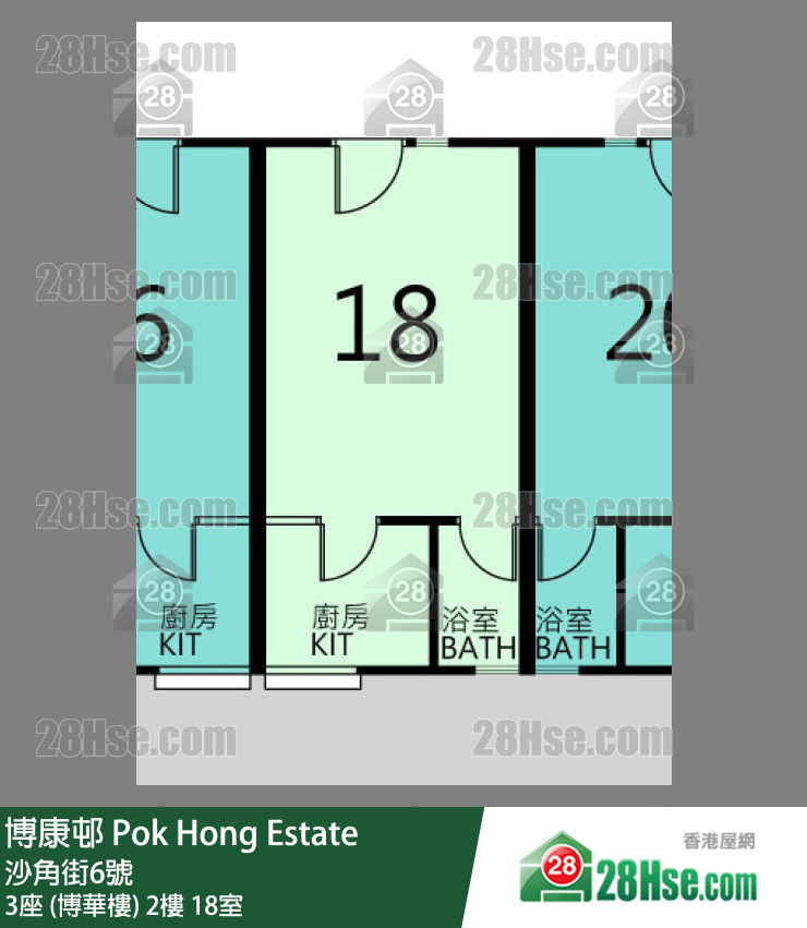 博康邨 3座 (博華樓)2樓 18室 平面圖