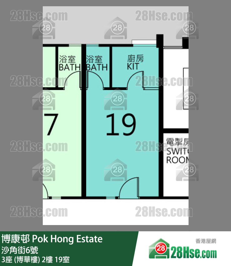 博康邨 3座 (博華樓)2樓 19室 平面圖