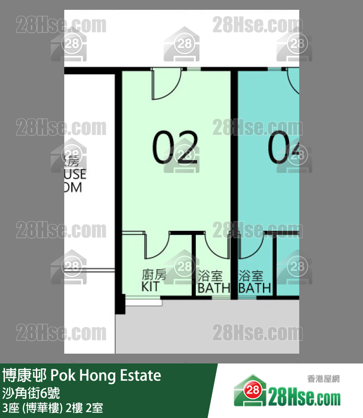博康邨 3座 (博華樓)2樓 2室 平面圖