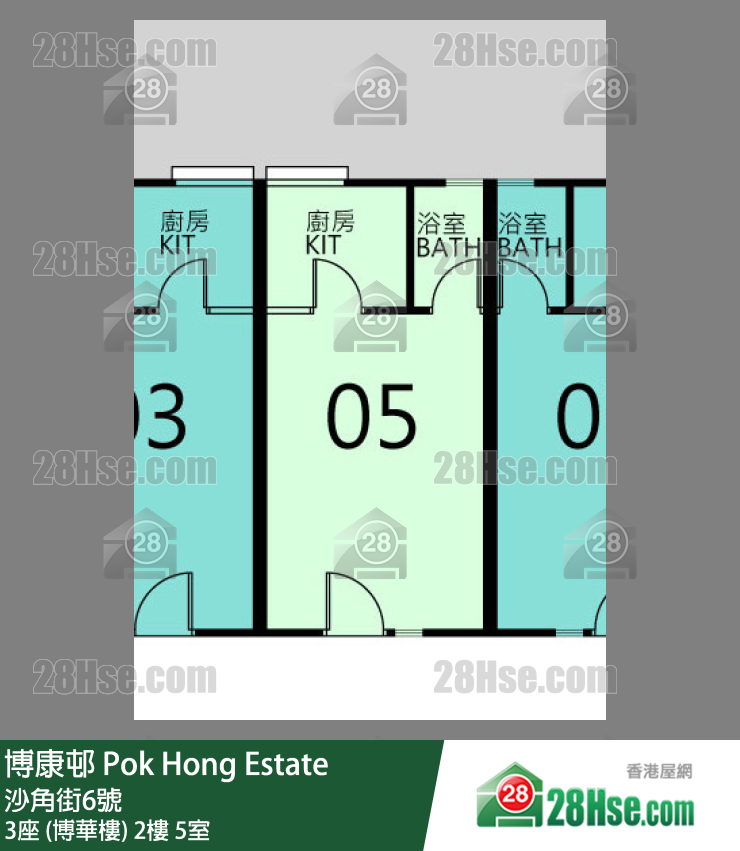 博康邨 3座 (博華樓)2樓 5室 平面圖