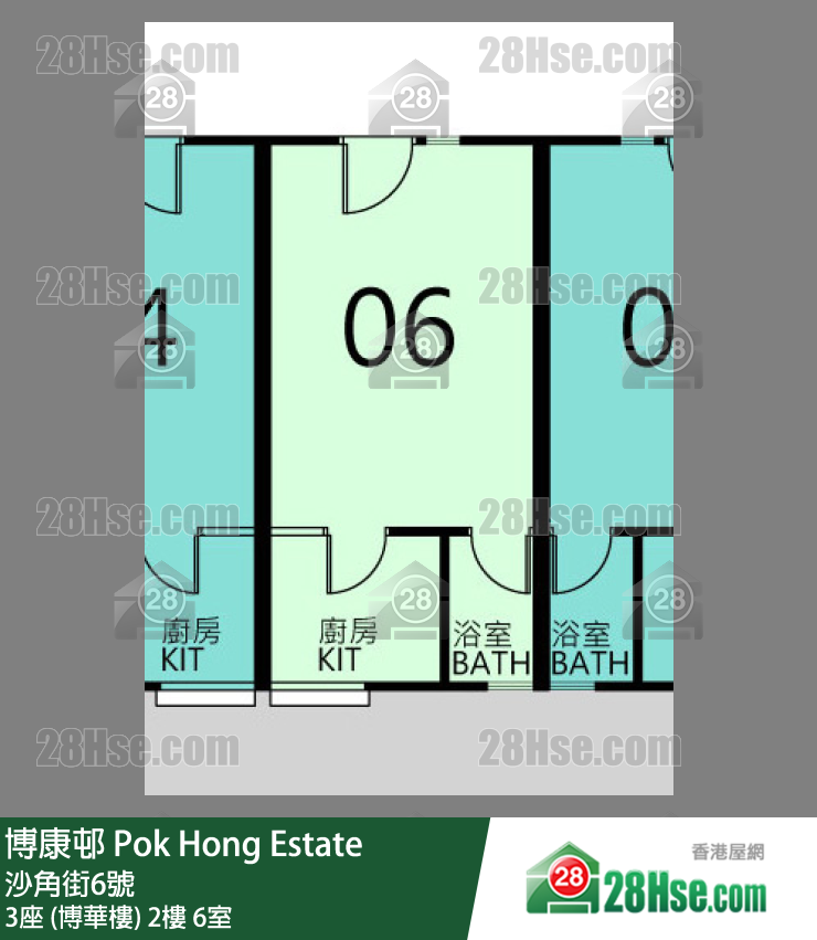 博康邨 3座 (博華樓)2樓 6室 平面圖