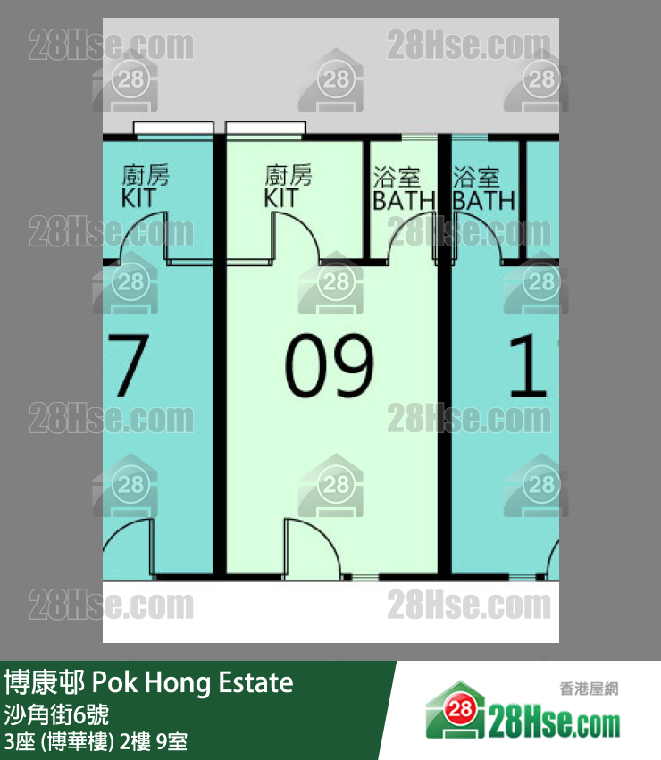 博康邨 3座 (博華樓)2樓 9室 平面圖