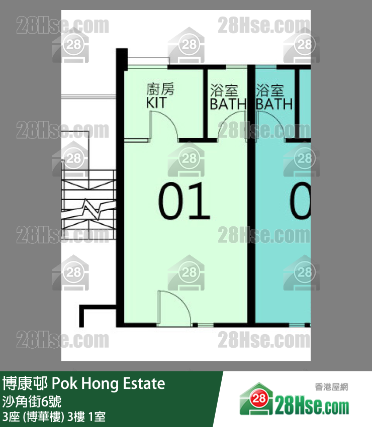 博康邨 3座 (博華樓)3樓 1室 平面圖