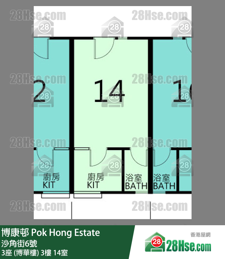 博康邨 3座 (博華樓)3樓 14室 平面圖