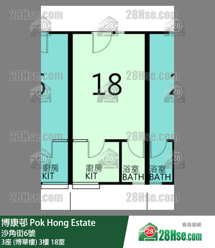 博康邨 3座 (博華樓)3樓 18室 平面圖