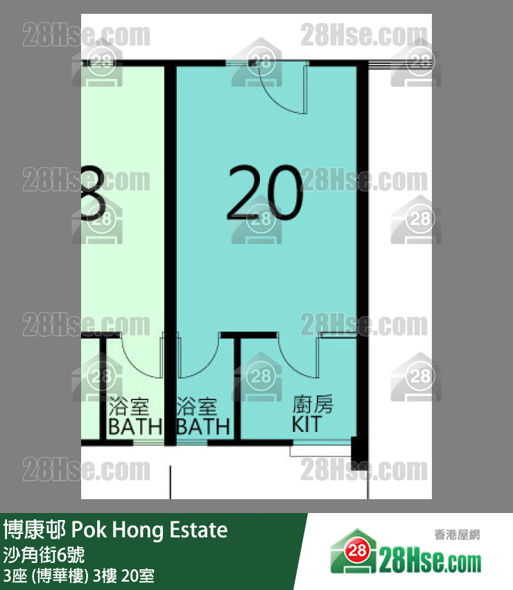 博康邨 3座 (博華樓) 3樓 20室 平面圖