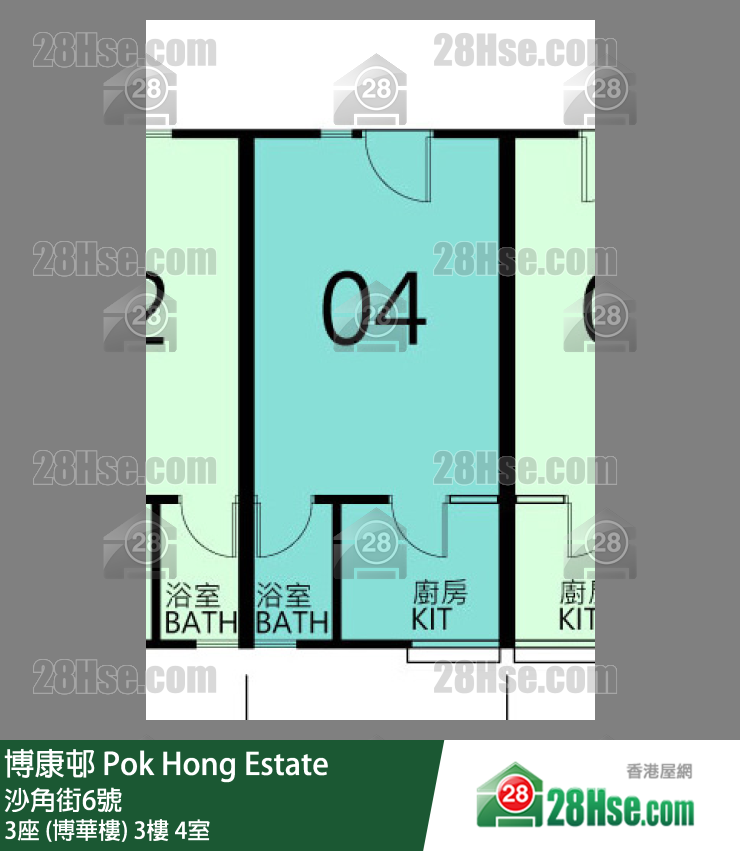 博康邨 3座 (博華樓)3樓 4室 平面圖