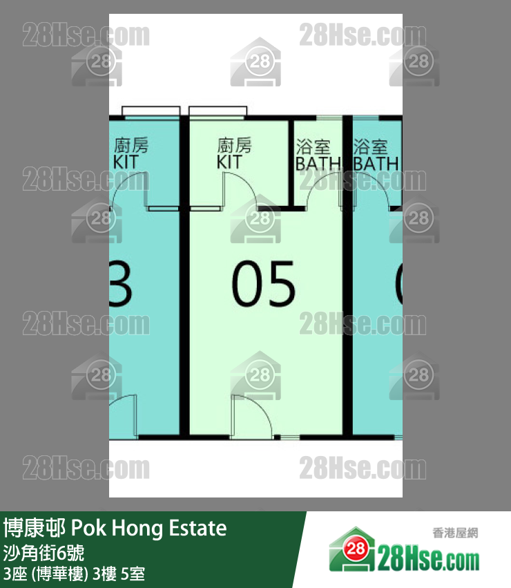 博康邨 3座 (博华楼) 3楼 5室 平面图