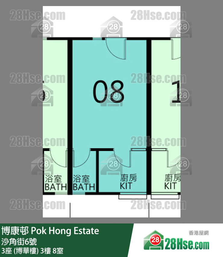博康邨 3座 (博華樓) 3樓 8室 平面圖