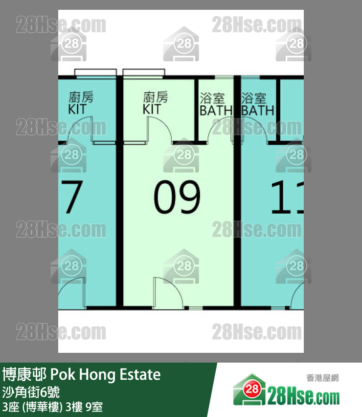 博康邨 3座 (博華樓)3樓 9室 平面圖