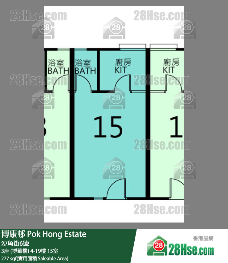 博康邨 3座 (博華樓)19樓 15室 平面圖