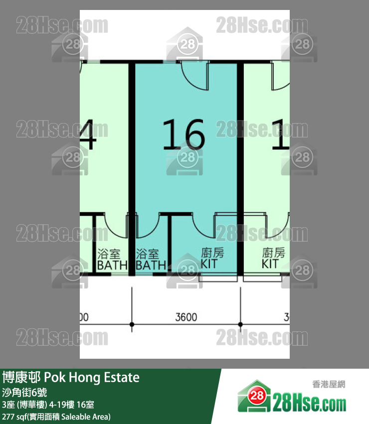 博康邨 3座 (博華樓) 18樓 16室 平面圖