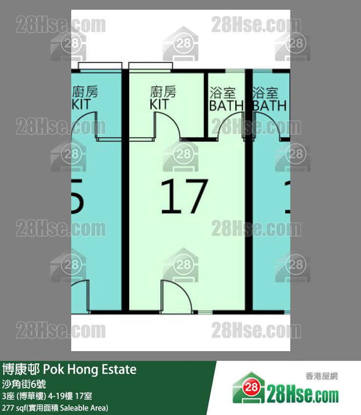 博康邨 3座 (博華樓) 19樓 17室 平面圖