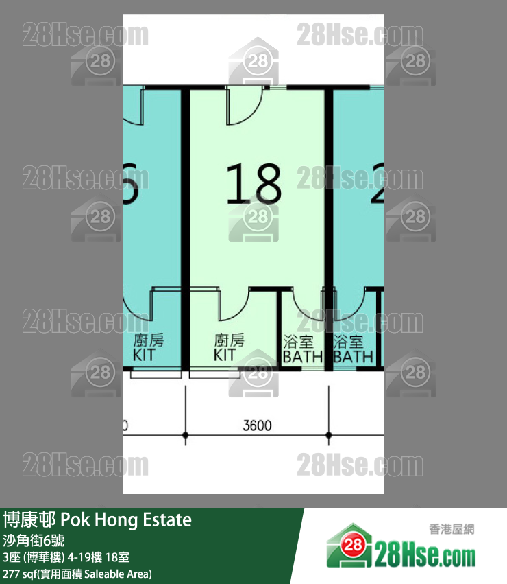 博康邨 3座 (博華樓)6樓 18室 平面圖