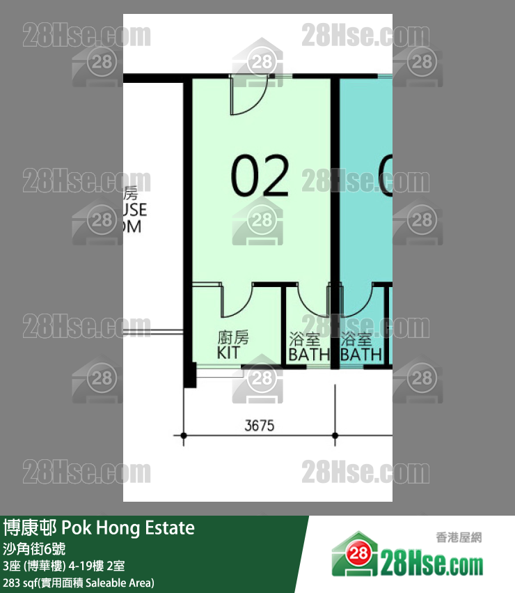 博康邨 3座 (博華樓) 17樓 2室 平面圖