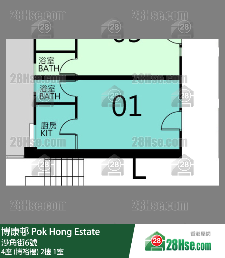 博康邨 4座 (博裕楼)2楼 1室 平面图
