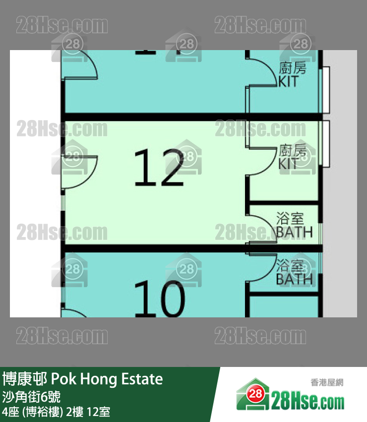 博康邨 4座 (博裕樓)2樓 12室 平面圖