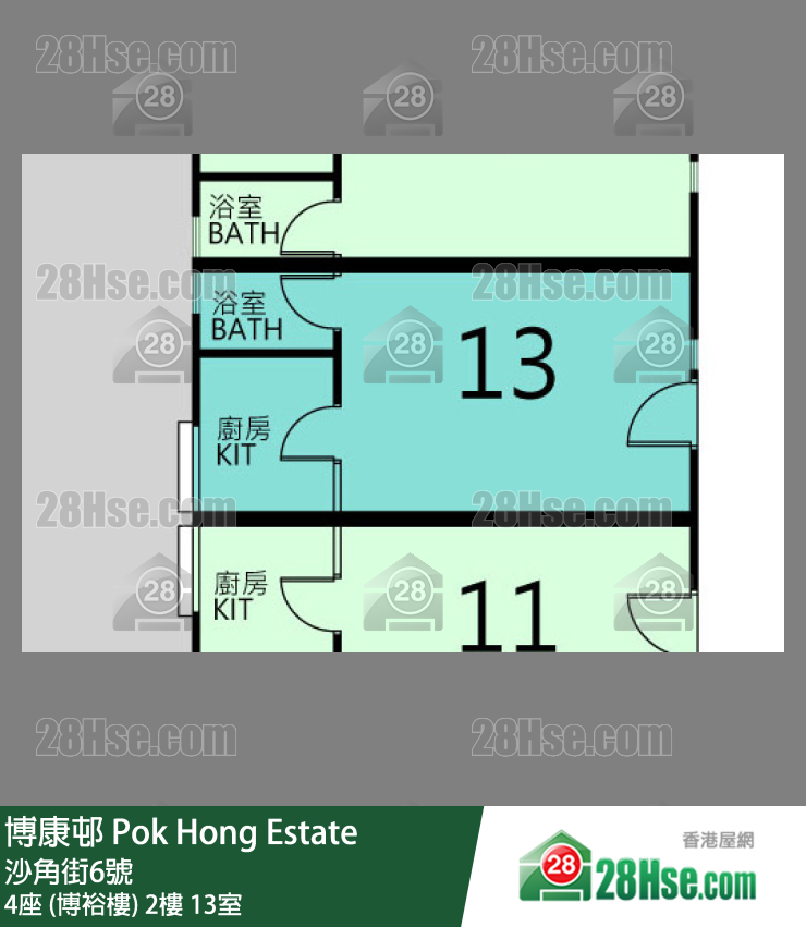 博康邨 4座 (博裕樓)2樓 13室 平面圖