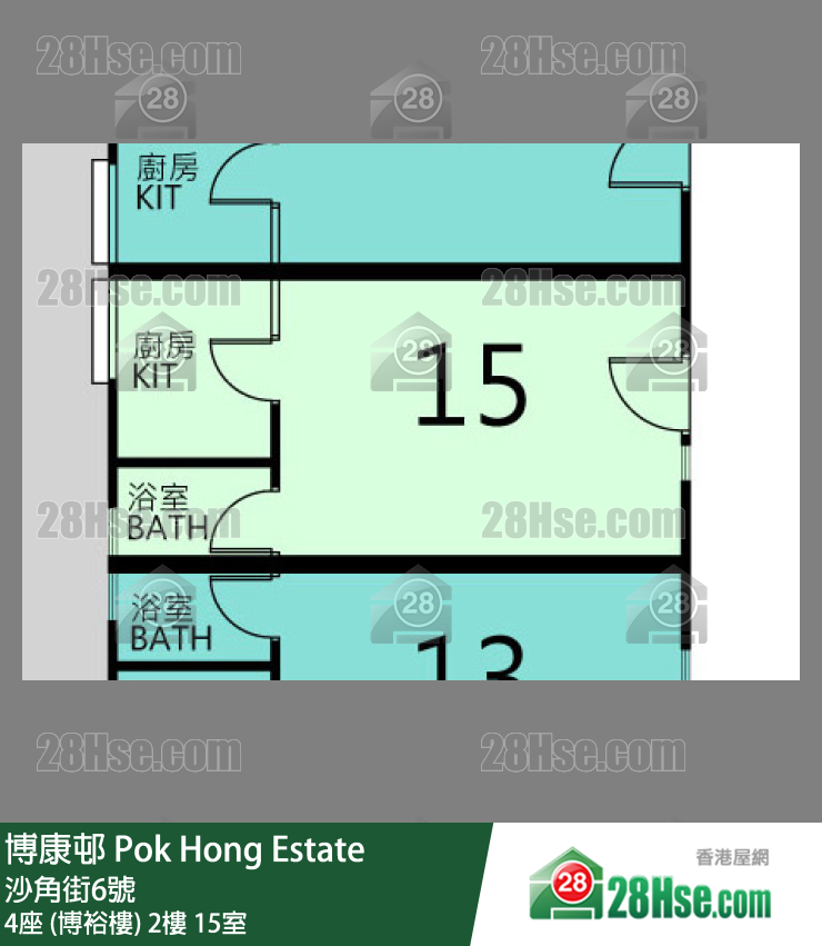 博康邨 4座 (博裕樓)2樓 15室 平面圖