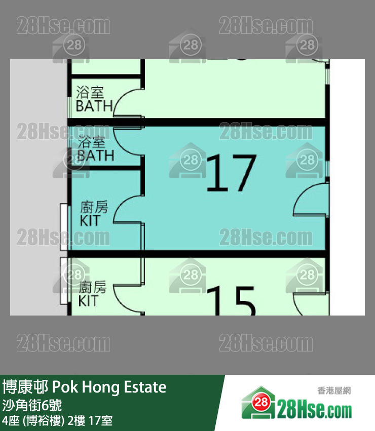 博康邨 4座 (博裕樓) 2樓 17室 平面圖