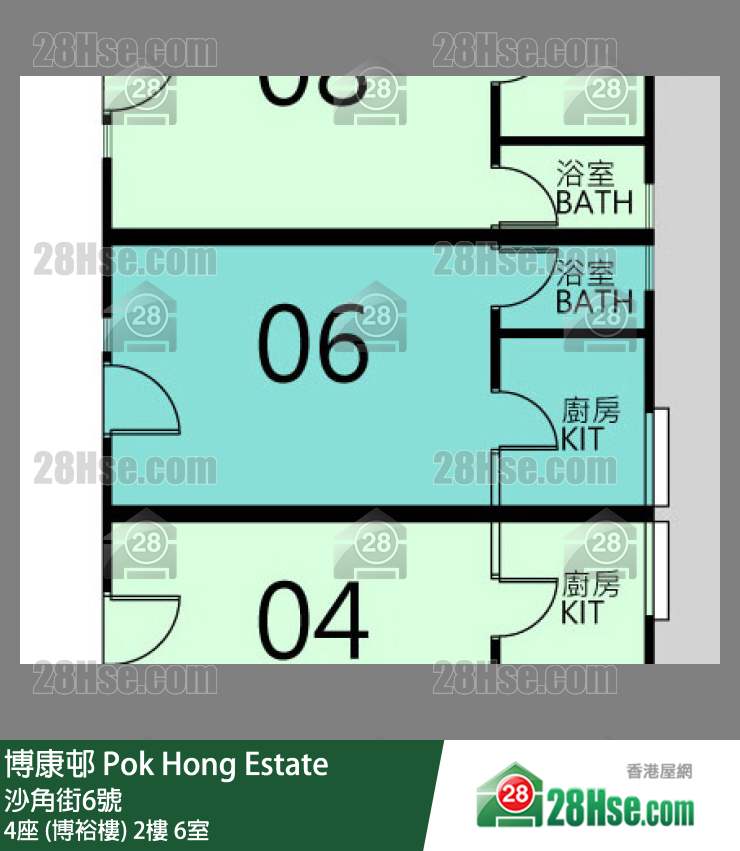 博康邨 4座 (博裕樓)2樓 6室 平面圖