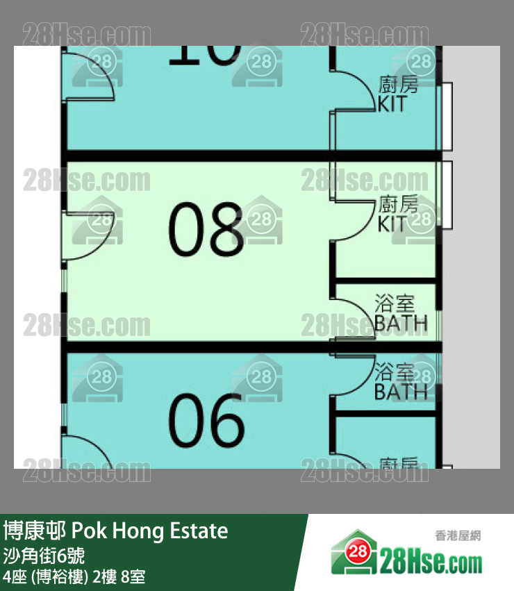 博康邨 4座 (博裕楼)2楼 8室 平面图