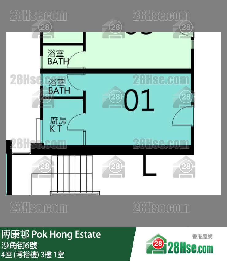 博康邨 4座 (博裕樓)3樓 1室 平面圖