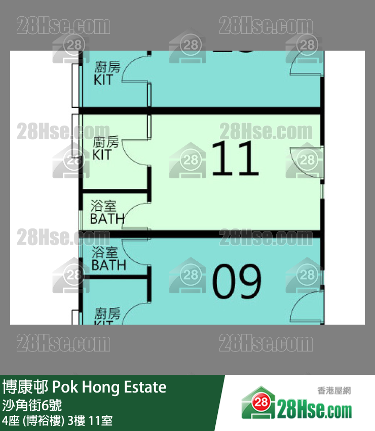 博康邨 4座 (博裕樓)3樓 11室 平面圖
