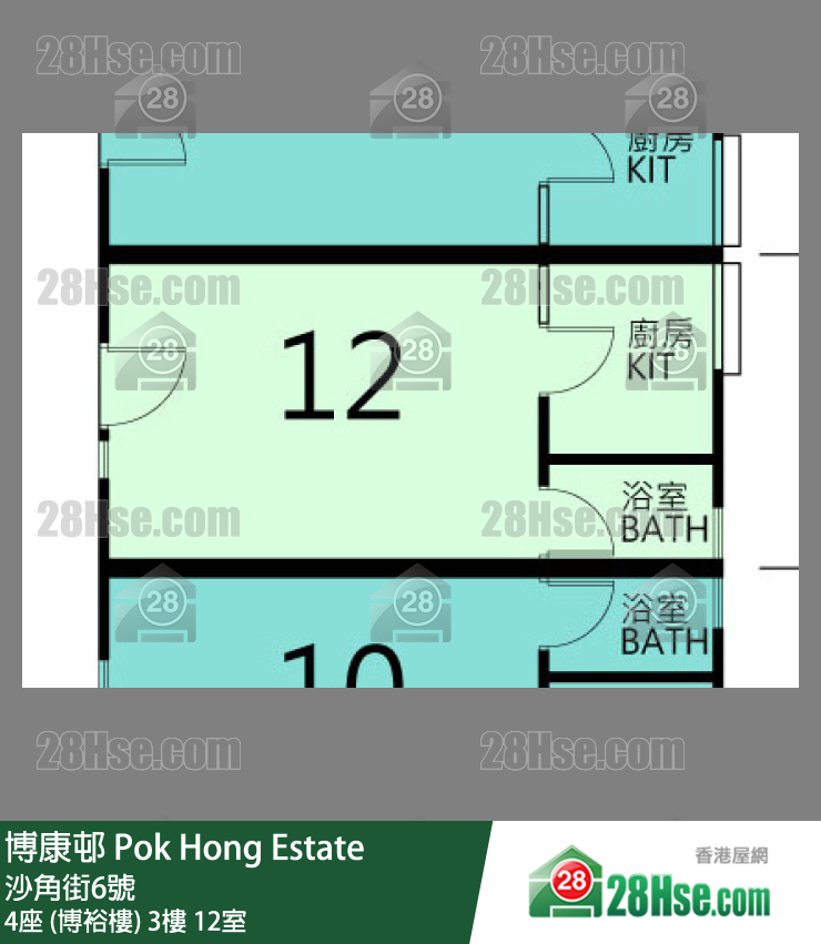 博康邨 4座 (博裕樓)3樓 12室 平面圖