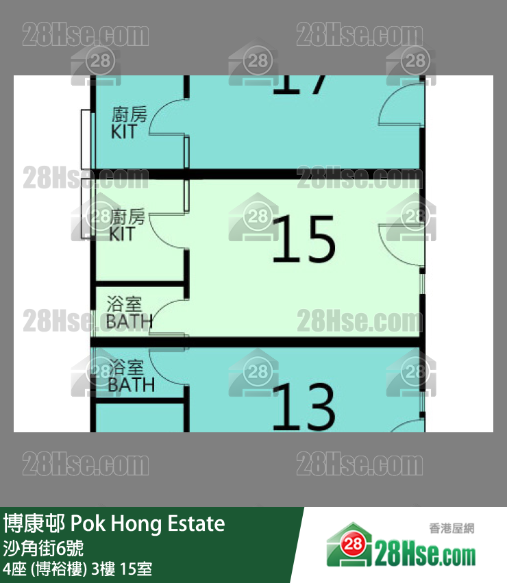 博康邨 4座 (博裕樓)3樓 15室 平面圖