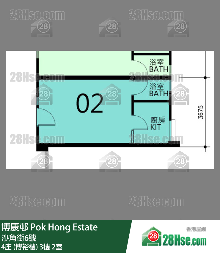 博康邨 4座 (博裕樓) 3樓 2室 平面圖