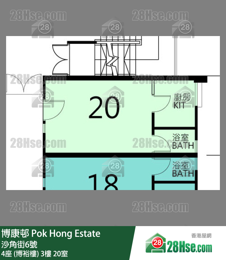 博康邨 4座 (博裕樓)3樓 20室 平面圖