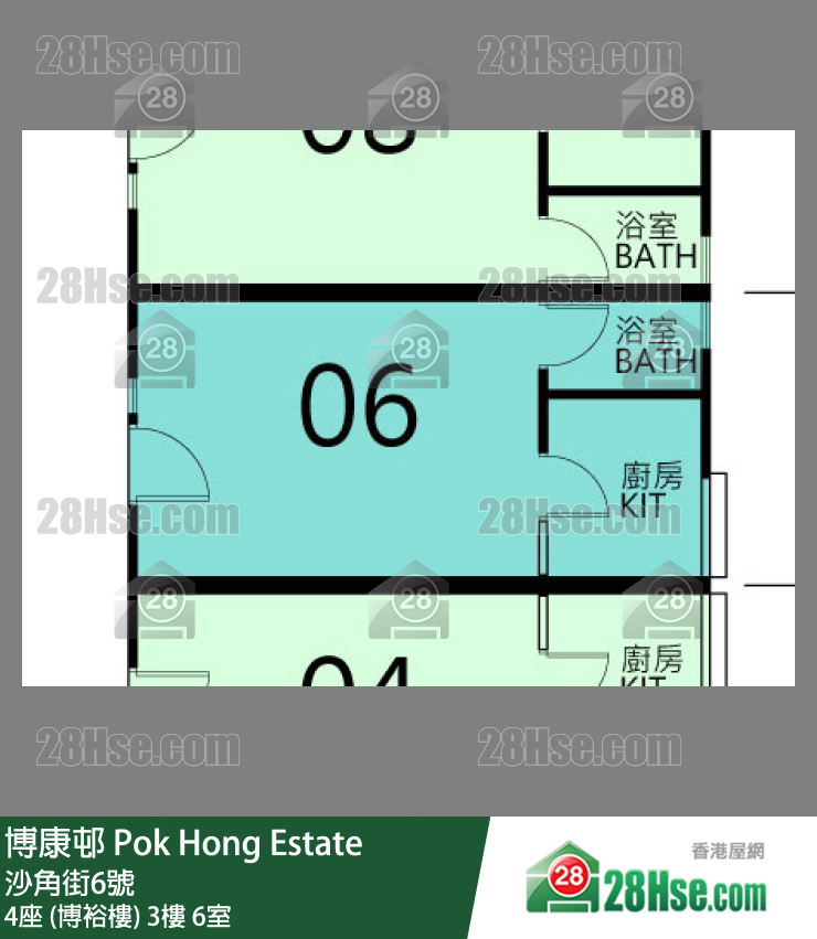 博康邨 4座 (博裕樓)3樓 6室 平面圖