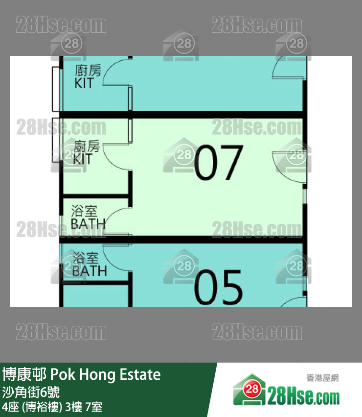 博康邨 4座 (博裕樓)3樓 7室 平面圖