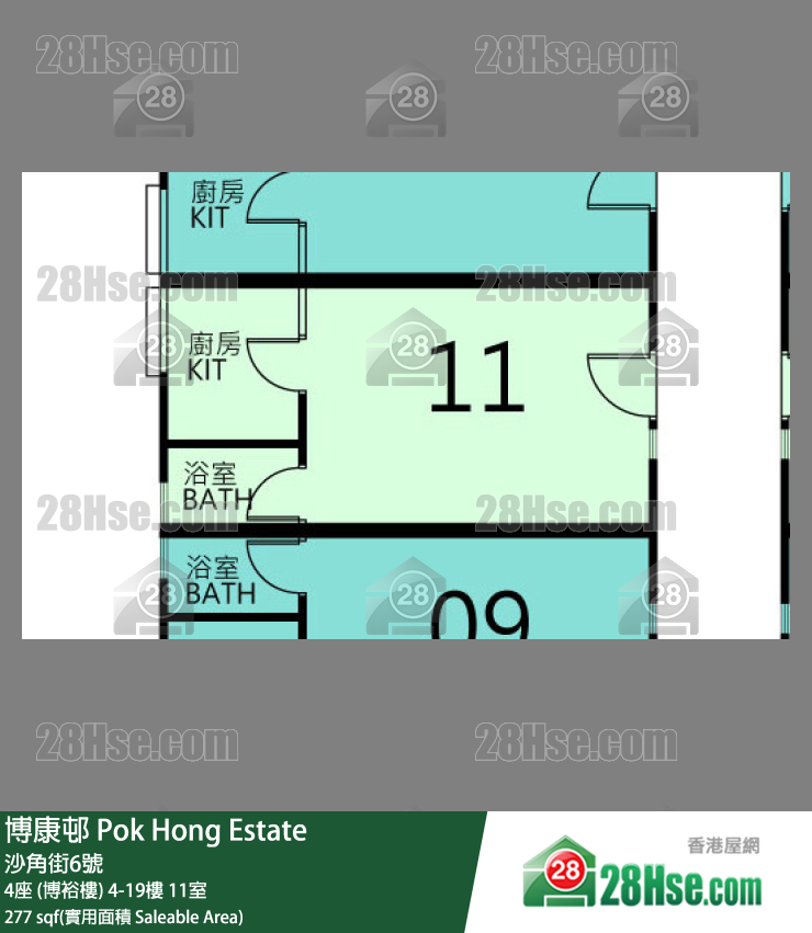 博康邨 4座 (博裕樓)4樓 11室 平面圖