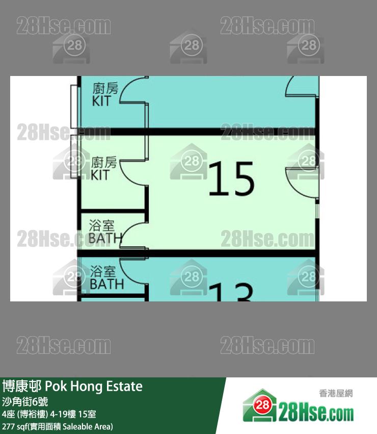博康邨 4座 (博裕樓)17樓 15室 平面圖