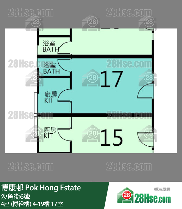 博康邨 4座 (博裕樓)14樓 17室 平面圖