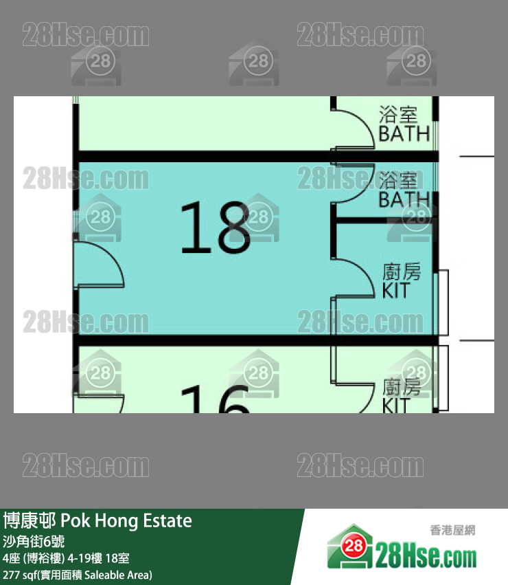 博康邨 4座 (博裕樓)15樓 18室 平面圖