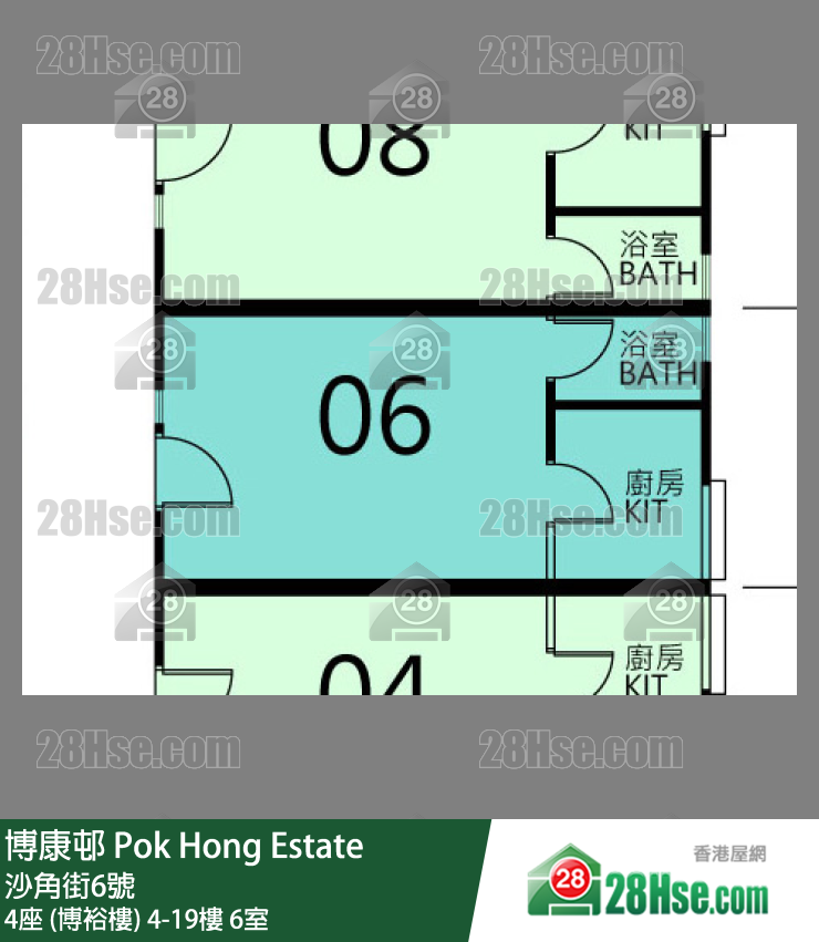博康邨 4座 (博裕樓)12樓 6室 平面圖