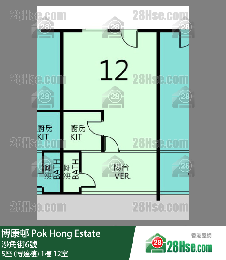 博康邨 5座 (博達樓)1樓 12室 平面圖